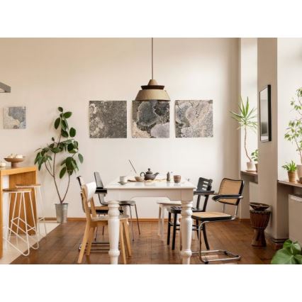 Pendelleuchte an Kabel, 1x E27/60W/230V, Ø 33 cm, Massivholz – Eiche/Walnuss/Kautschukholz