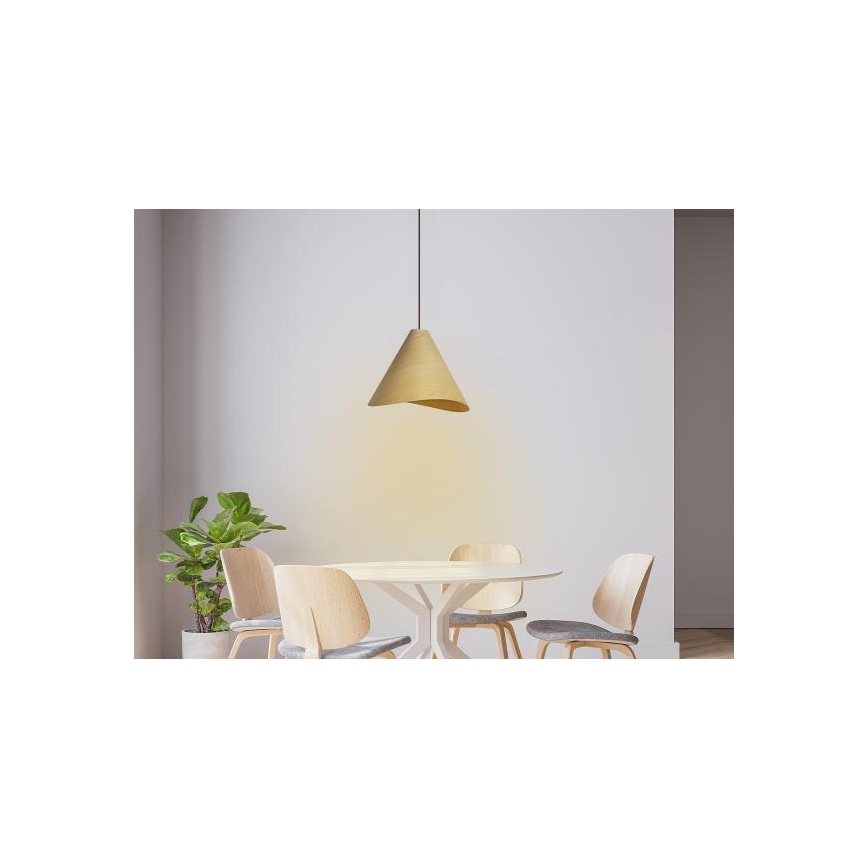 Pendelleuchte an Kabel 1xE27/60W/230V Ø 33 cm Massivholz/Eiche/Gummibaumholz