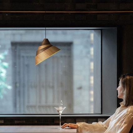 Pendelleuchte an Kabel 1xE27/60W/230V Ø 33 cm Massivholz/Eiche/Walnuss/Gummibaum