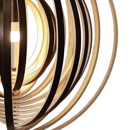 Pendelleuchte an Kabel 1xE27/60W/230V Ø 43,5 cm Massiv/Furnier/Kautschukholz