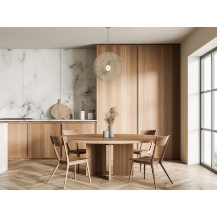 Pendelleuchte an Kabel 1xE27/60W/230V Ø 43,5 cm Massivholz/Furnier/Buche/Gummibaum