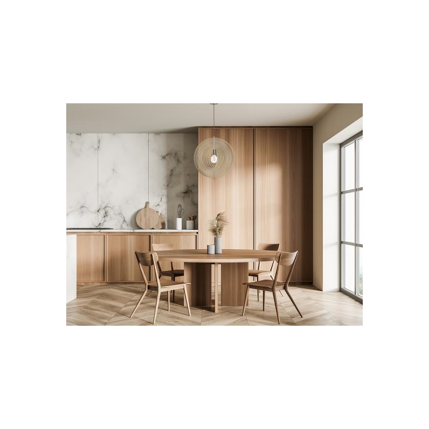 Pendelleuchte an Kabel 1xE27/60W/230V Ø 43,5 cm Massivholz/Furnier/Buche/Gummibaum