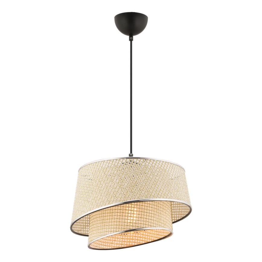 Pendelleuchte an Kabel BARETTE 1xE27/60W/230V creme/glänzender Chrom