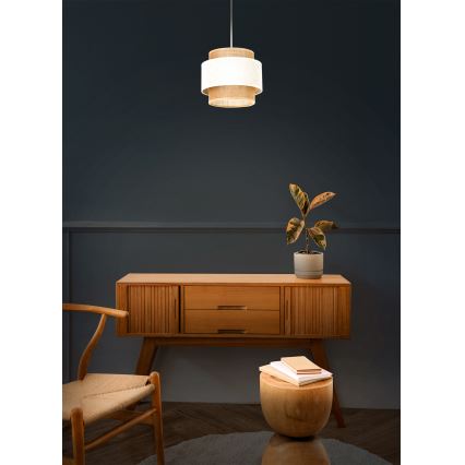 Pendelleuchte an Kabel BOHO 1xE27/60W/230V Ø 20 cm creme/jute