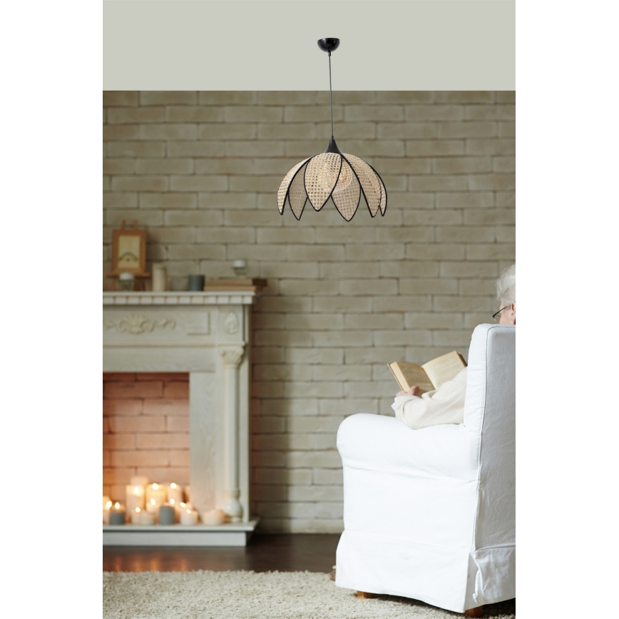 Pendelleuchte an Kabel FUME 1xE27/40W/230V Ø 40 cm schwarz/beige