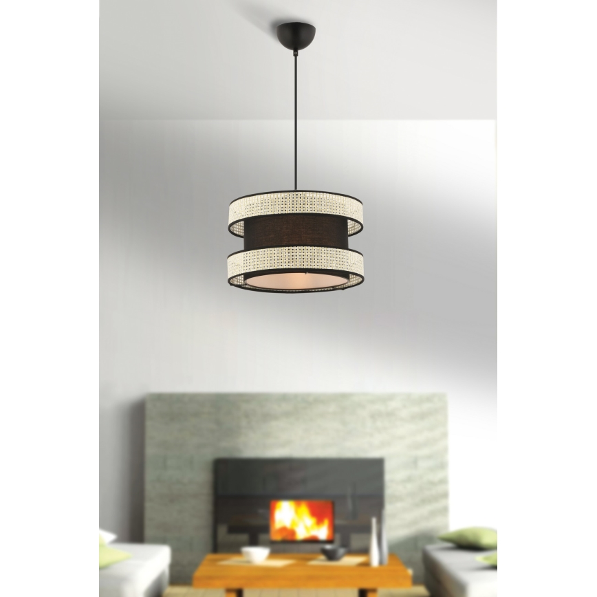 Pendelleuchte an Kabel HALO 1xE27/60W/230V schwarz/creme
