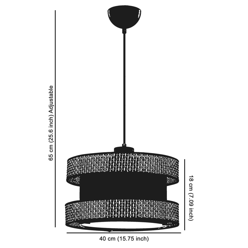Pendelleuchte an Kabel HALO 1xE27/60W/230V schwarz/creme