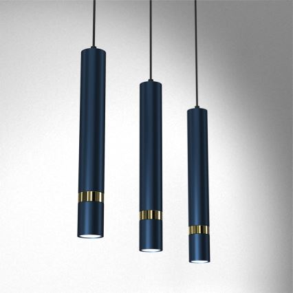Pendelleuchte an Kabel JOKER 3xGU10/25W/230V blau/gold