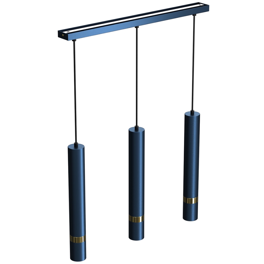Pendelleuchte an Kabel JOKER 3xGU10/25W/230V blau/gold
