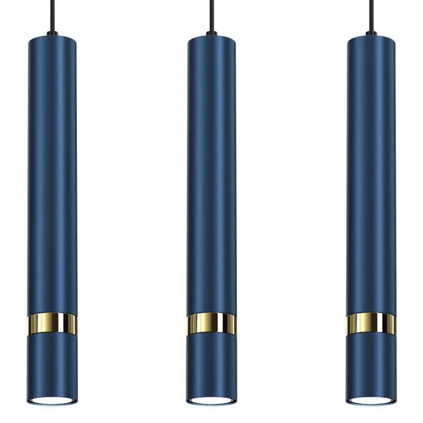 Pendelleuchte an Kabel JOKER 3xGU10/25W/230V blau/gold