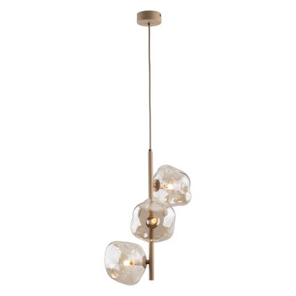 Pendelleuchte an Kabel LAVA 3xG9/8W/230V beige/rauchfarben beige