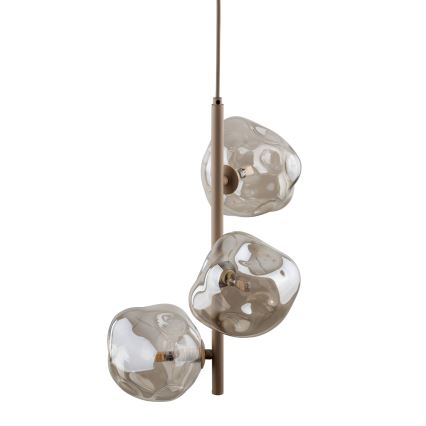 Pendelleuchte an Kabel LAVA 3xG9/8W/230V beige/rauchfarben beige