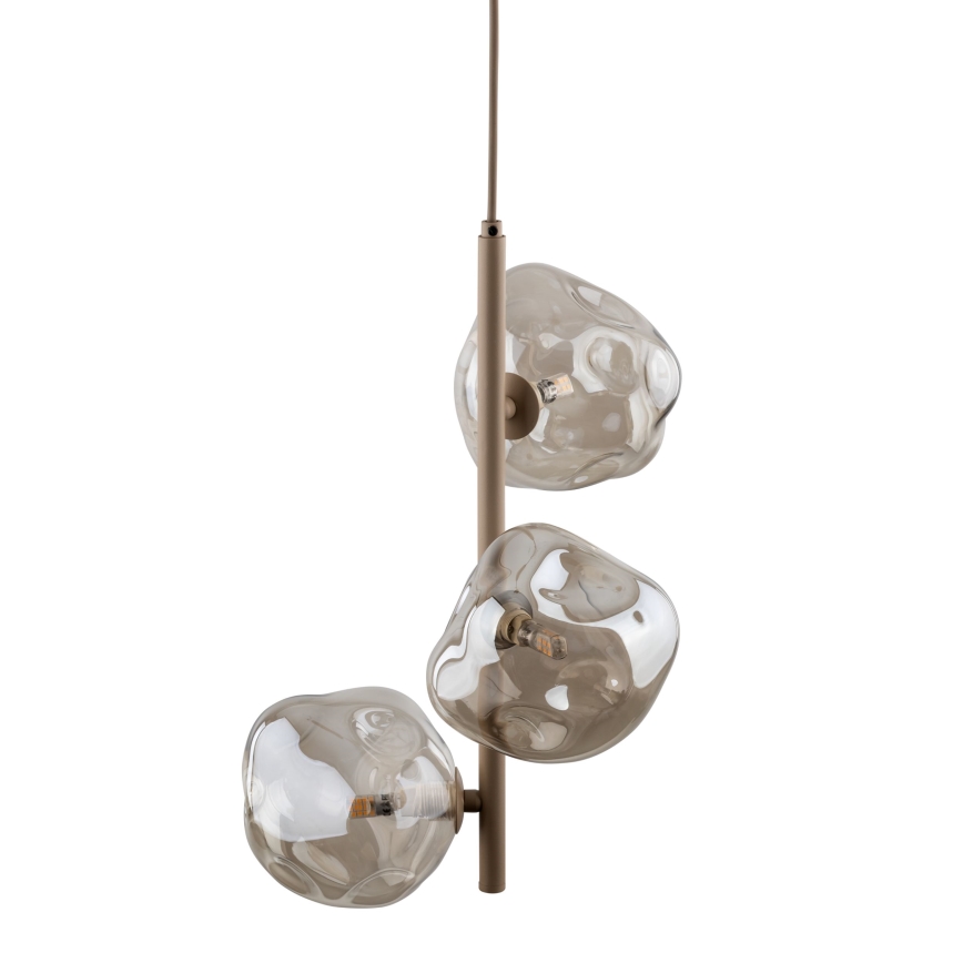 Pendelleuchte an Kabel LAVA 3xG9/8W/230V beige/rauchfarben beige