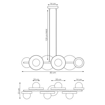 Pendelleuchte an Kabel MODEL 6xG9/8W/230V weiß