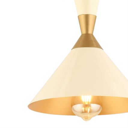 Pendelleuchte an Kabel MONZA 1xE27/40W/230V Ø 25 cm Creme/Gold