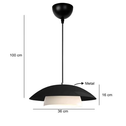 Pendelleuchte an Kabel MOONLIGH 1xE27/40W/230V schwarz
