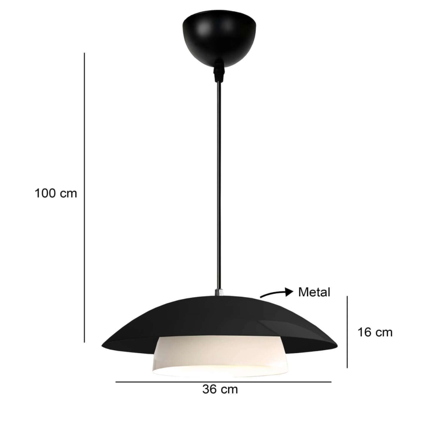 Pendelleuchte an Kabel MOONLIGH 1xE27/40W/230V schwarz