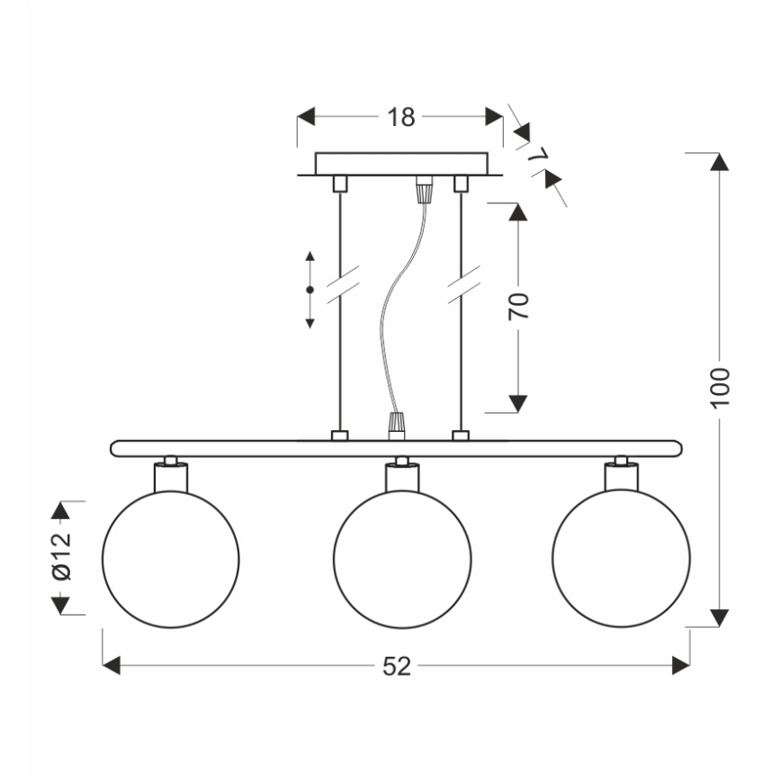 Pendelleuchte an Kabel SOMUL 3xG9/20W/230V rauchschwarz