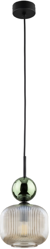 Pendelleuchte an Kabel SOPHIA 1xE14/10W/230V schwarz/grün/rauchbeige