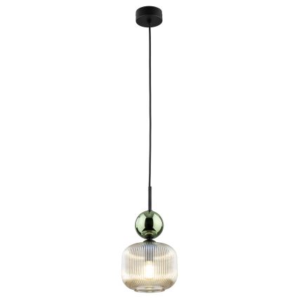 Pendelleuchte an Kabel SOPHIA 1xE14/10W/230V schwarz/grün/rauchbeige