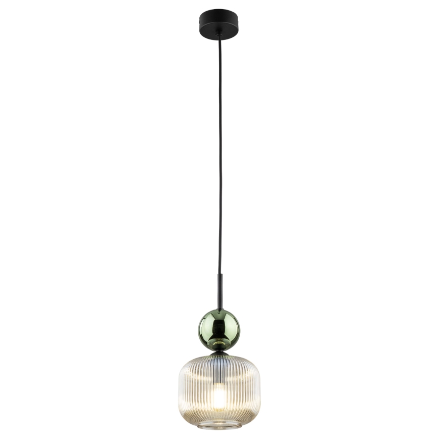 Pendelleuchte an Kabel SOPHIA 1xE14/10W/230V schwarz/grün/rauchbeige