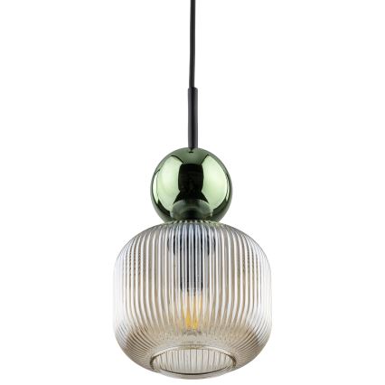 Pendelleuchte an Kabel SOPHIA 1xE14/10W/230V schwarz/grün/rauchbeige