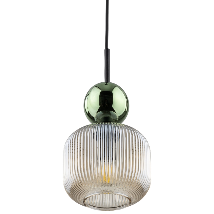 Pendelleuchte an Kabel SOPHIA 1xE14/10W/230V schwarz/grün/rauchbeige