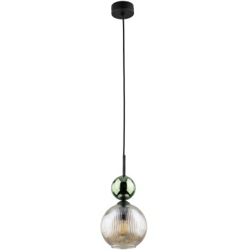 Pendelleuchte an Kabel SOPHIA 1xE14/10W/230V schwarz/grün/rauchiges Beige