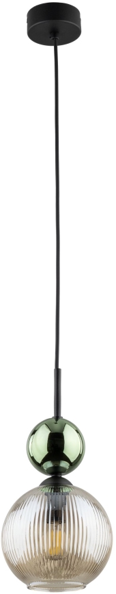 Pendelleuchte an Kabel SOPHIA 1xE14/10W/230V schwarz/grün/rauchiges Beige