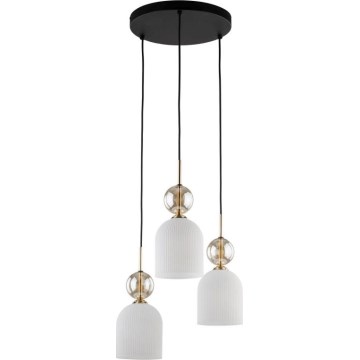 Pendelleuchte an Kabel SOPHIA 3xE14/10W/230V schwarz/rauchbeige/weiß