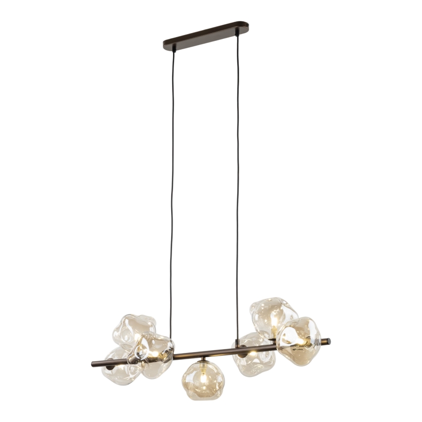 Pendelleuchte an Seil LAVA 7xG9/8W/230V Bronze/rauchbeige