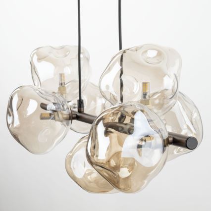 Pendelleuchte an Seil LAVA 7xG9/8W/230V Bronze/rauchbeige