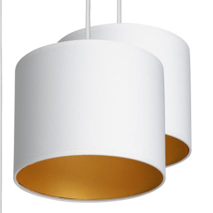 Deckenleuchte an Seil ARDEN 5xE27/60W/230V weiß/gold