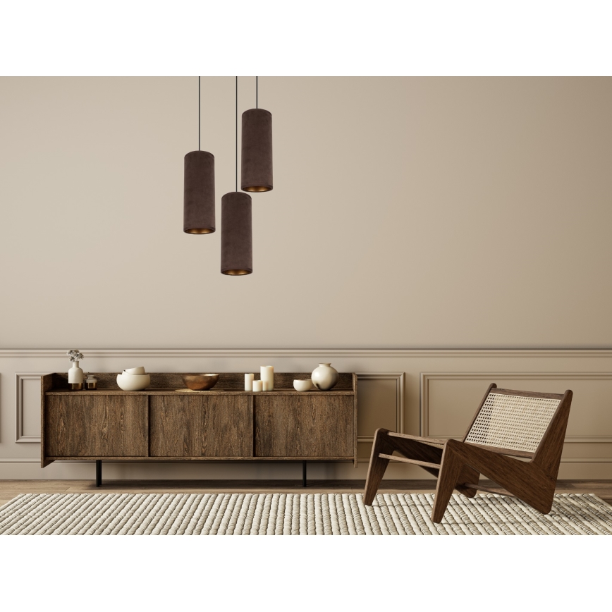 Deckenleuchte an Kabel AVALO 3xE27/60W/230V Ø 35 cm braun/kupferfarben