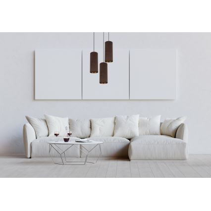 Deckenleuchte an Kabel AVALO 3xE27/60W/230V Ø 35 cm braun/kupferfarben