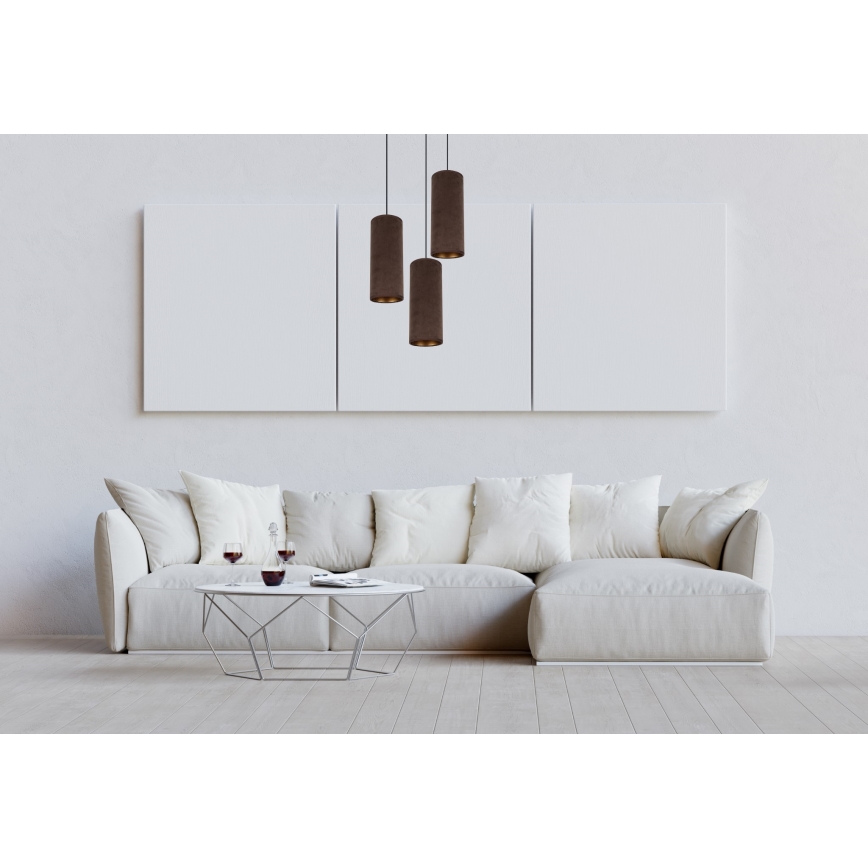 Deckenleuchte an Kabel AVALO 3xE27/60W/230V Ø 35 cm braun/kupferfarben