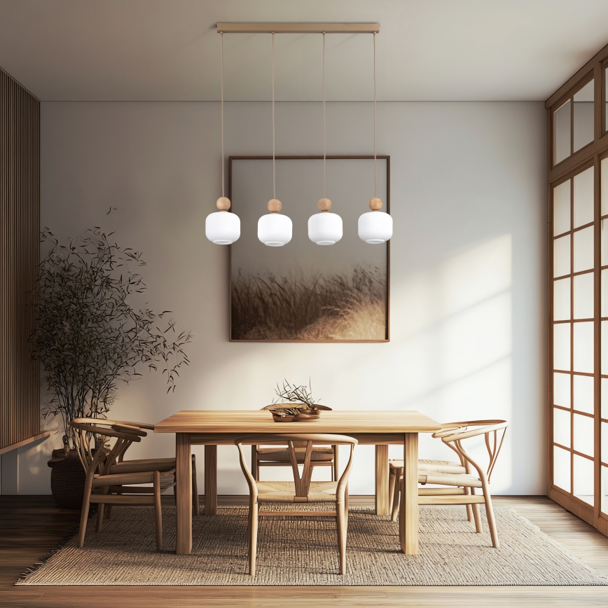Pendelleuchte BALLO an Kabel 4xE14/10W/230V beige
