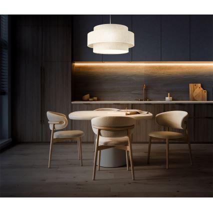 Pendelleuchte BOHO an Kabel 1xE27/60W/230V Ø 40 cm weiß