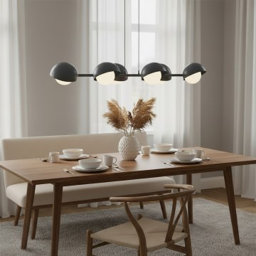 Pendelleuchte BOOM mit Seilaufhängung, 6xG9/8W/230V, schwarz