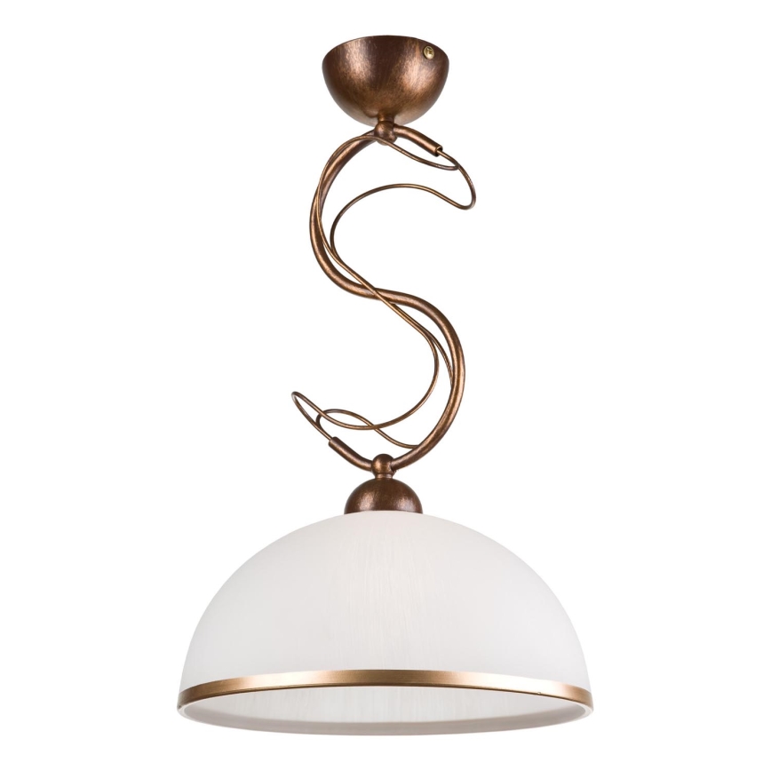 Pendelleuchte COBRA mit Stange 1xE27/60W/230V Ø 30 cm Bronze/Patina