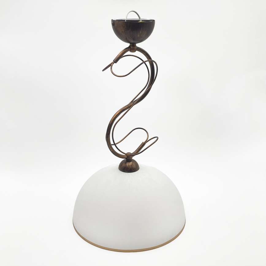 Pendelleuchte COBRA mit Stange 1xE27/60W/230V Ø 30 cm Bronze/Patina