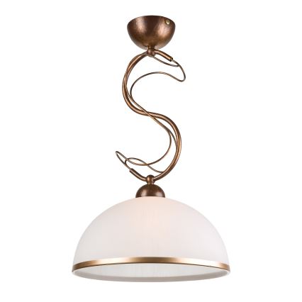 Pendelleuchte COBRA mit Stange 1xE27/60W/230V Ø 30 cm Bronze/Patina