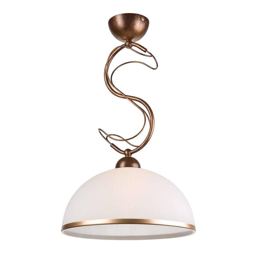 Pendelleuchte COBRA mit Stange 1xE27/60W/230V Ø 30 cm Bronze/Patina