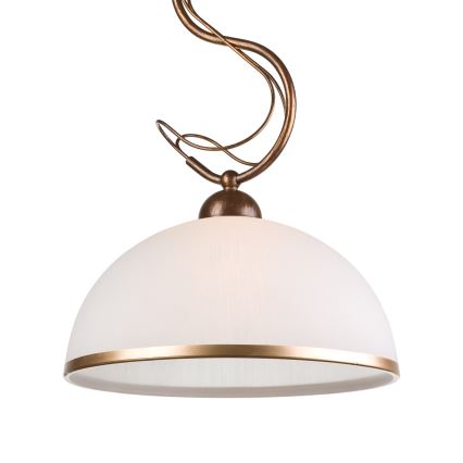Pendelleuchte COBRA mit Stange 1xE27/60W/230V Ø 30 cm Bronze/Patina