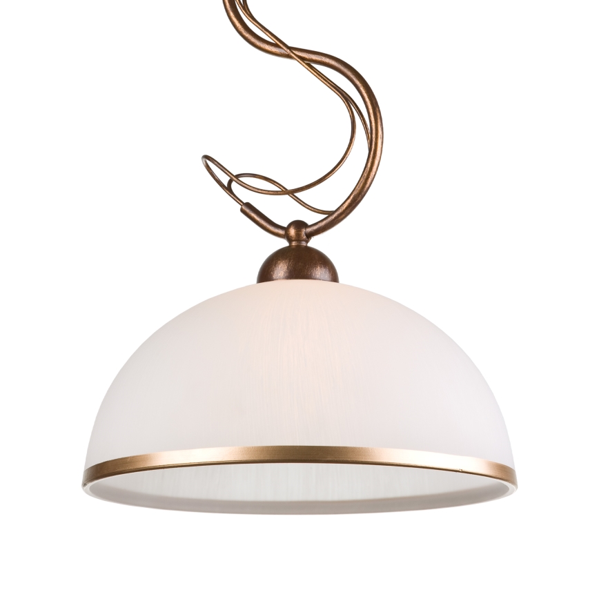 Pendelleuchte COBRA mit Stange 1xE27/60W/230V Ø 30 cm Bronze/Patina