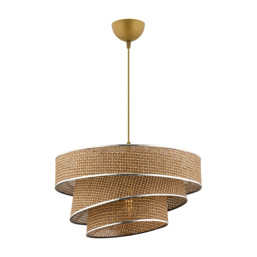 Pendelleuchte COUPER 1xE27/60W/230V braun/glänzender Chrom