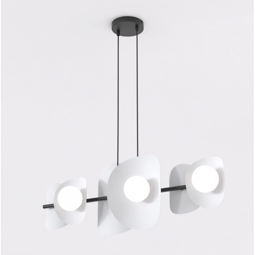 Pendelleuchte ELEMENTI mit Seilaufhängung, 6× G9, 8 W, 230 V, grau