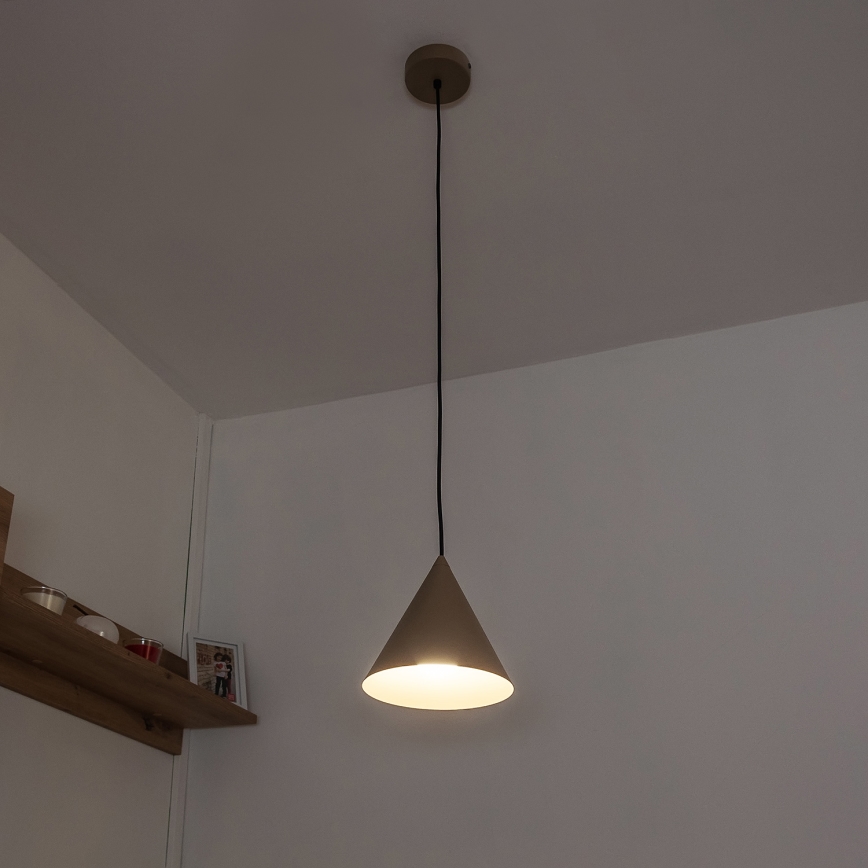 Pendelleuchte ETNA II mit Kabel 1xE27/15W/230V Ø 18,5 cm beige