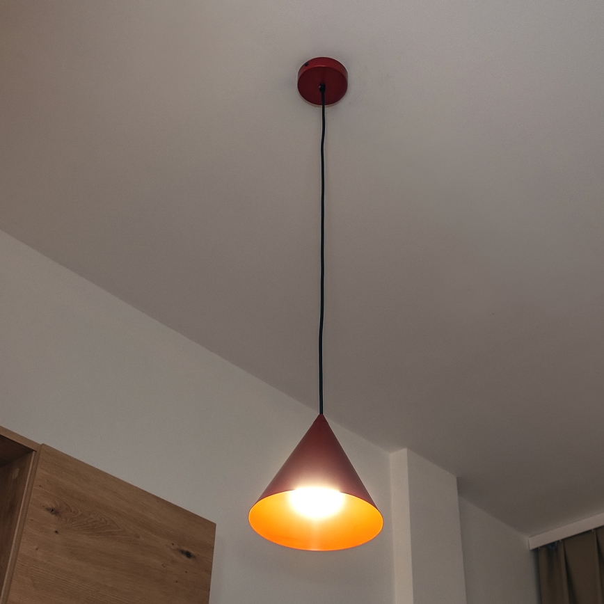 Pendelleuchte ETNA mit Kabel 1xE27/15W/230V, Ø 18,5 cm, rot