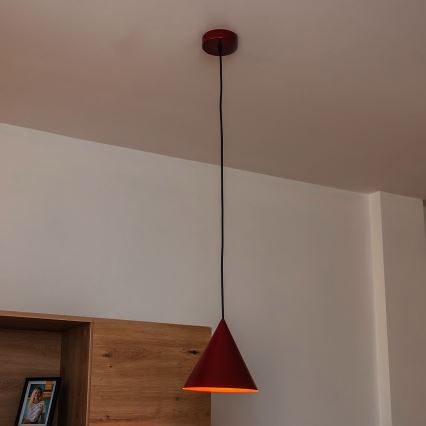 Pendelleuchte ETNA mit Kabel 1xE27/15W/230V, Ø 18,5 cm, rot